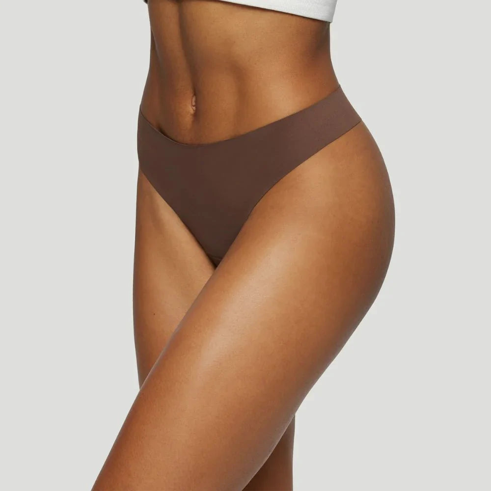 Tanga mit mittelhoher Taille Braun (3er-Pack)