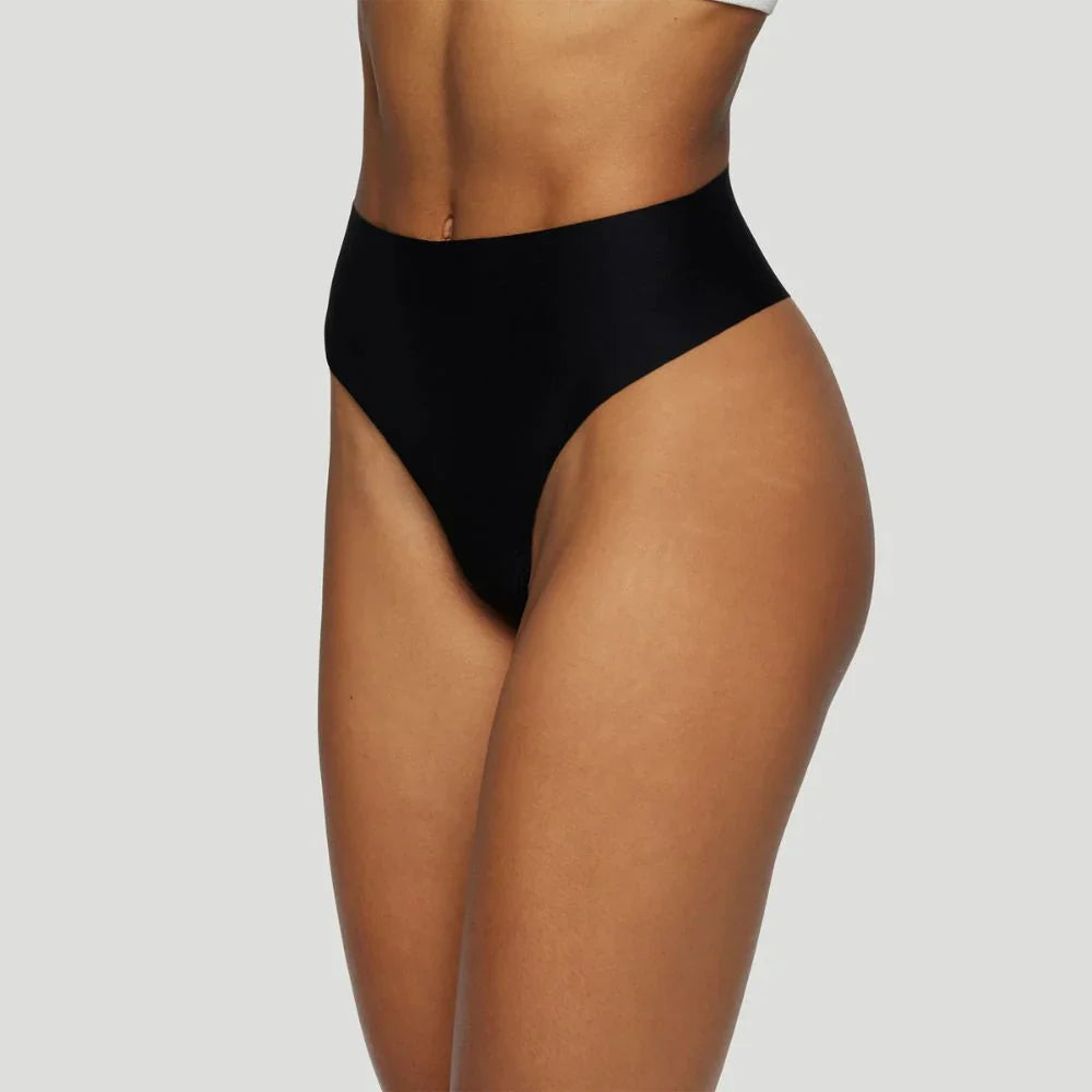 Tanga mit hoher Taille Schwarz (3er-Pack)
