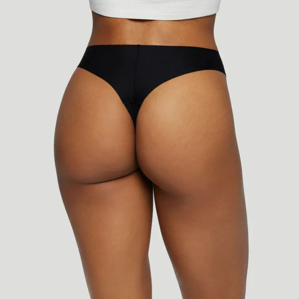 Tanga mit mittelhoher Taille Schwarz (3er-Pack)