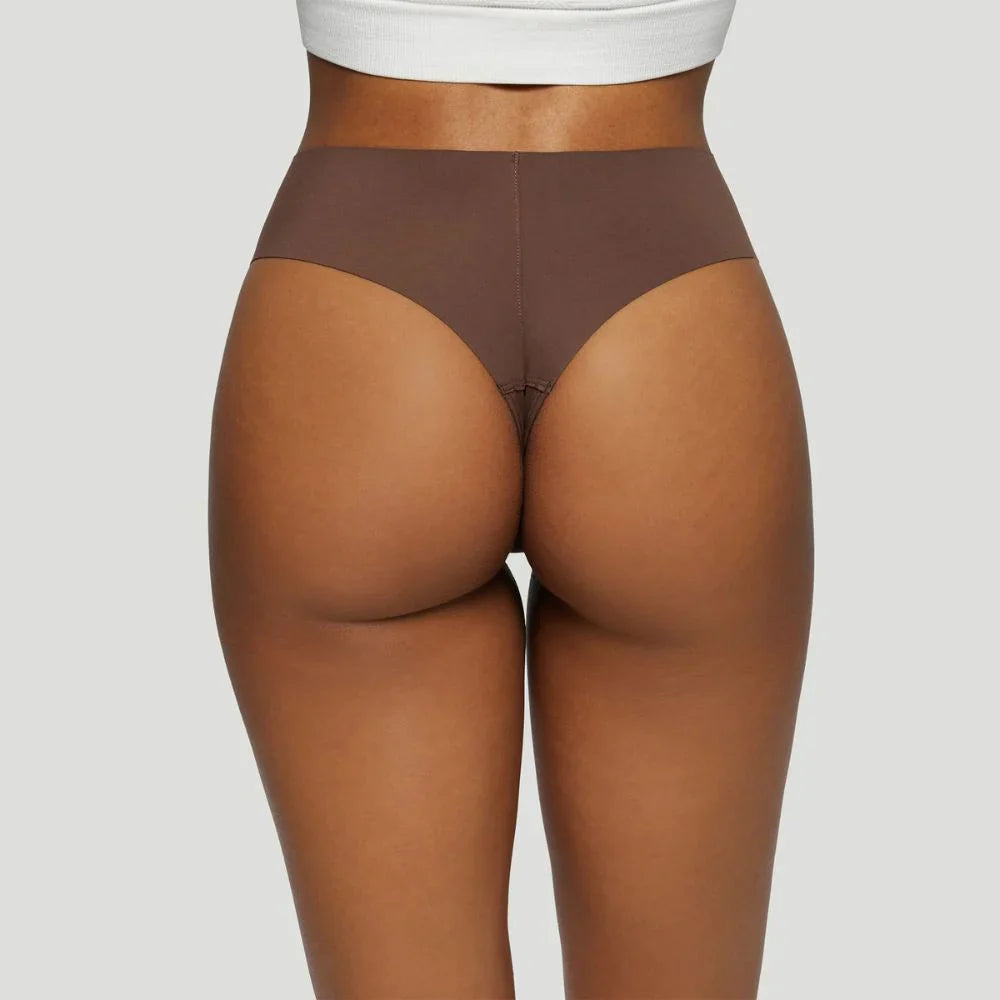 Tanga mit hoher Taille Braun (3er-Pack)