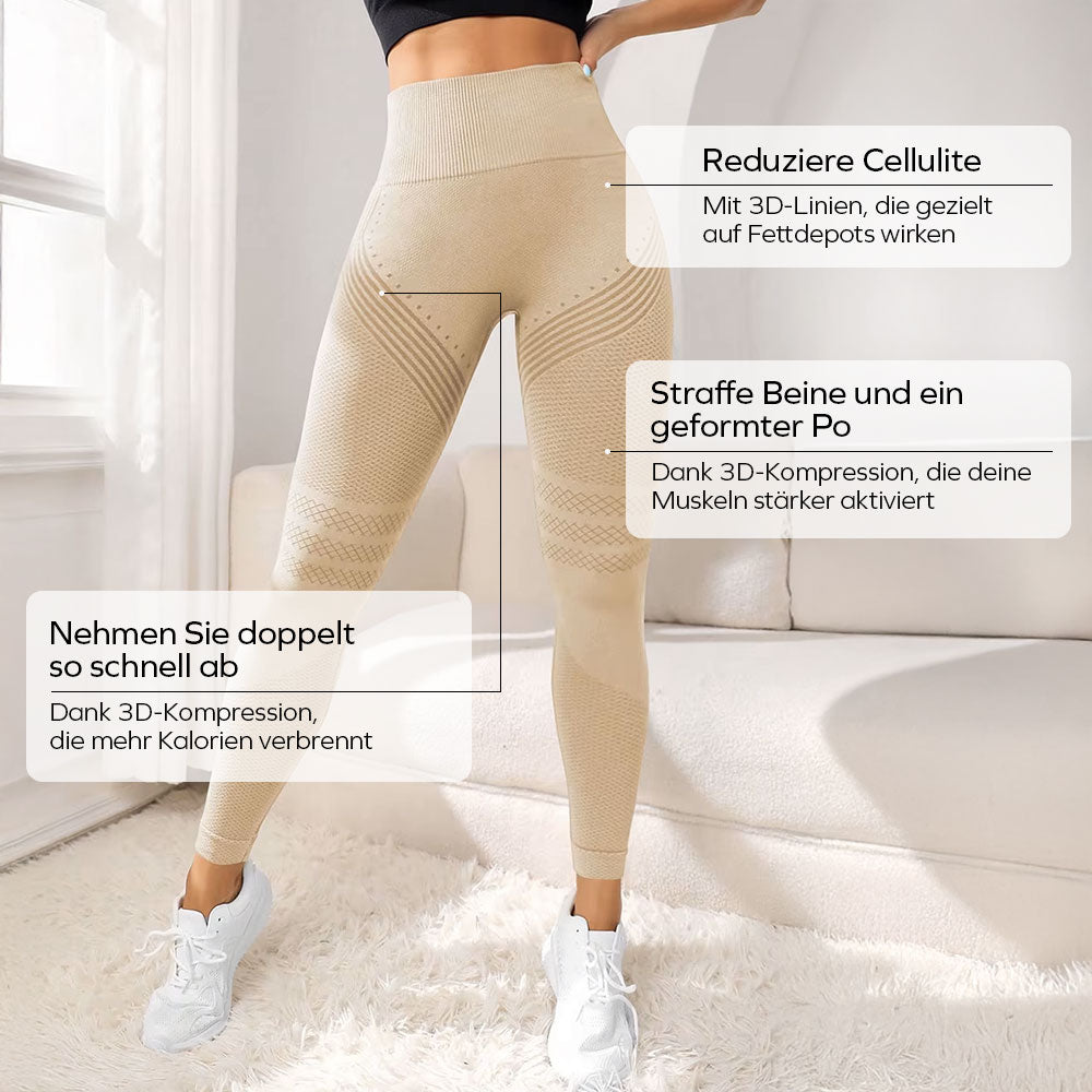 3D-Leggings | Beige