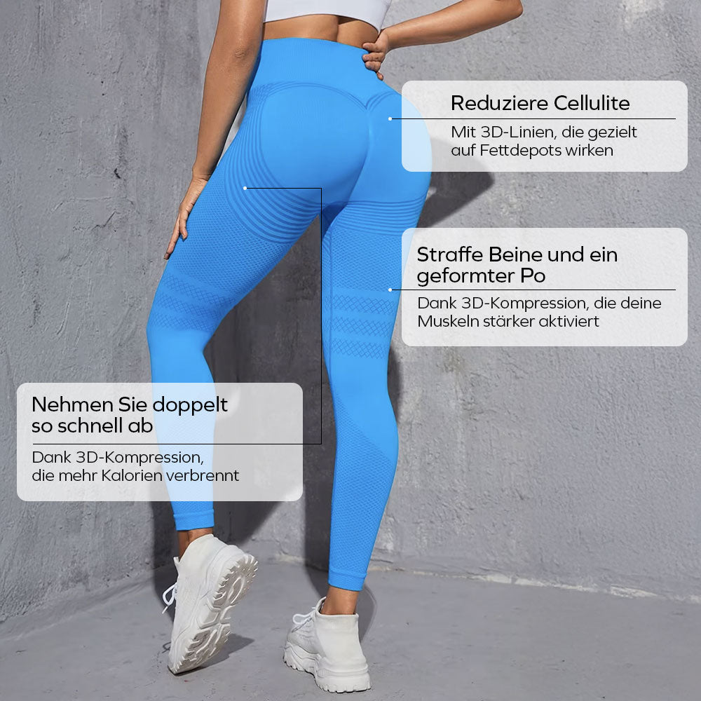 3D-Leggings | Blau