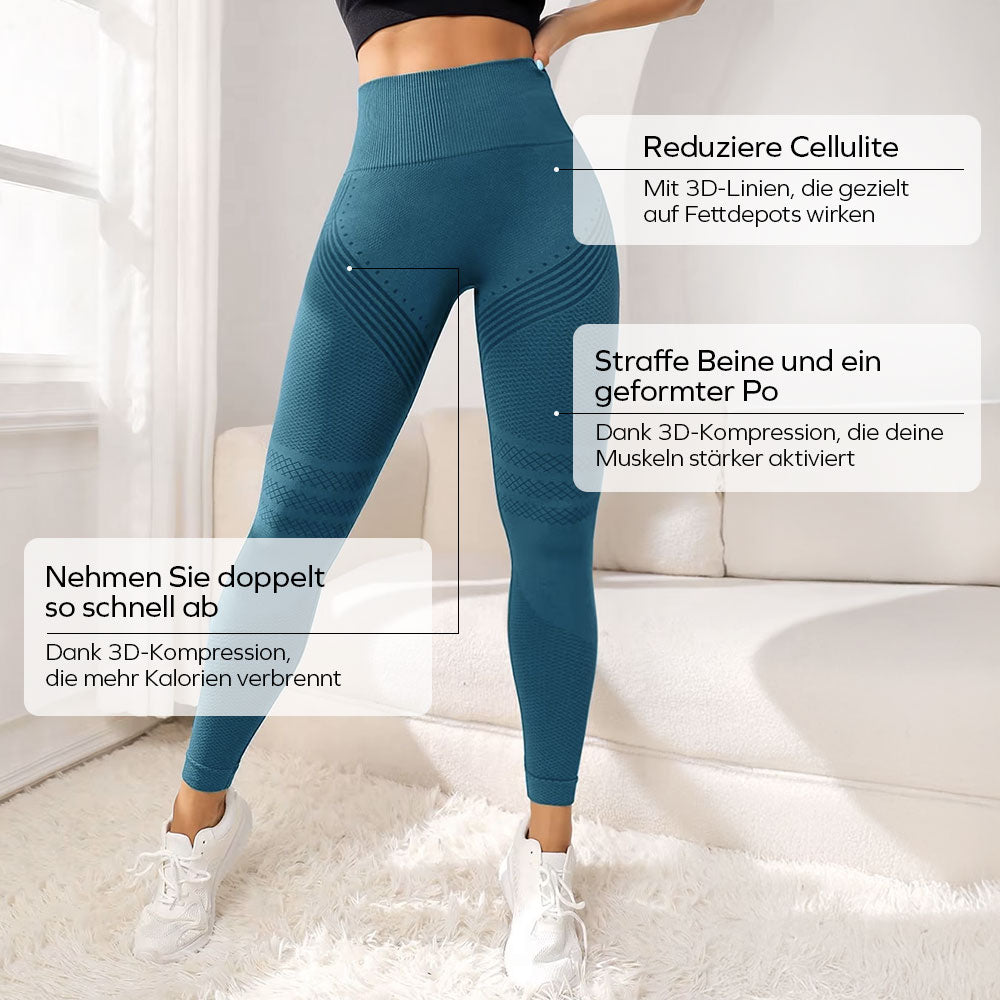 3D-Leggings | Pfauengrün
