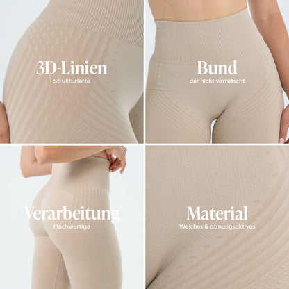 3D-Leggings | Beige