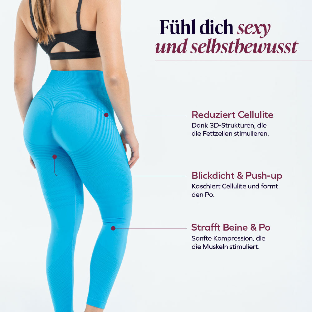 3D-Leggings | Blau
