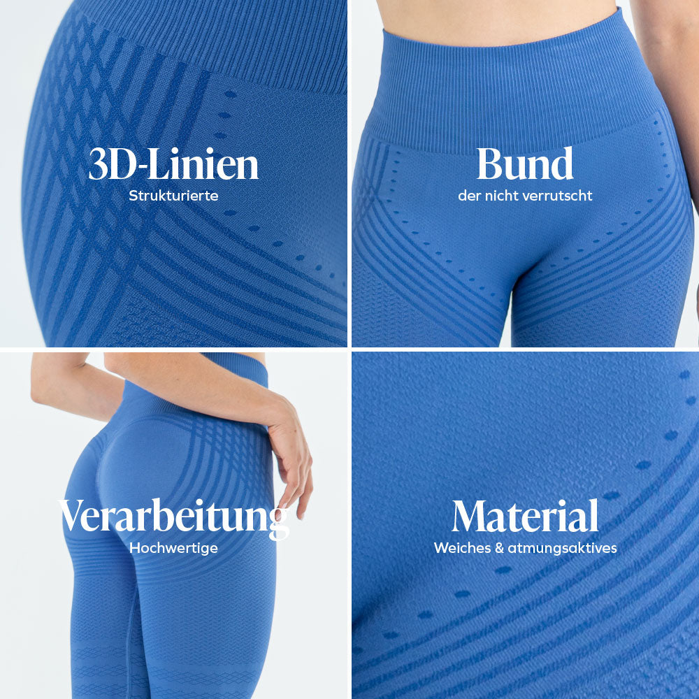 3D-Leggings | Azurblau