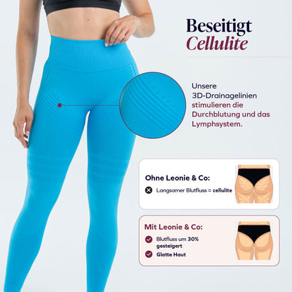 3D-Leggings | Blau