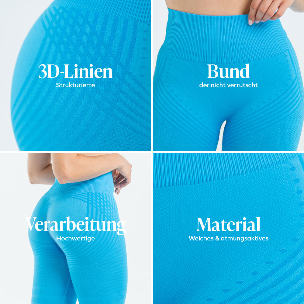3D-Leggings | Blau