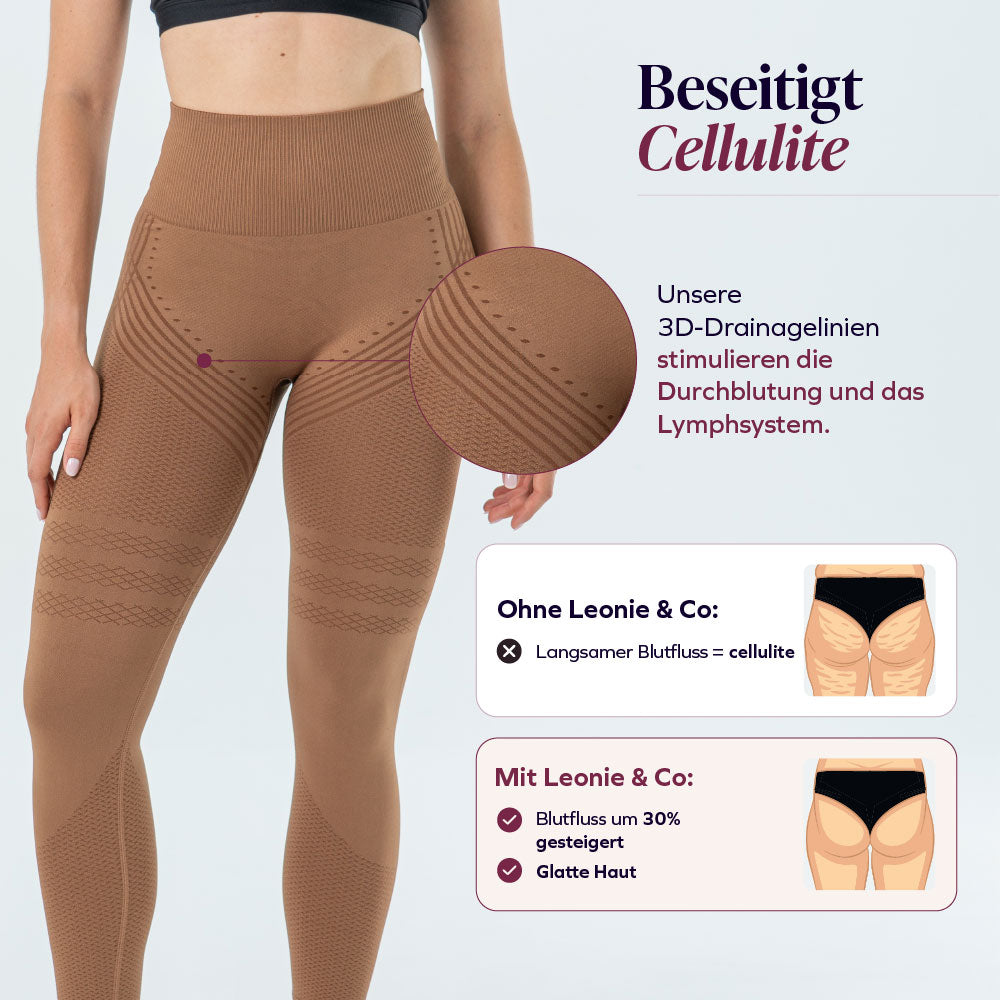 3D-Leggings | Braun
