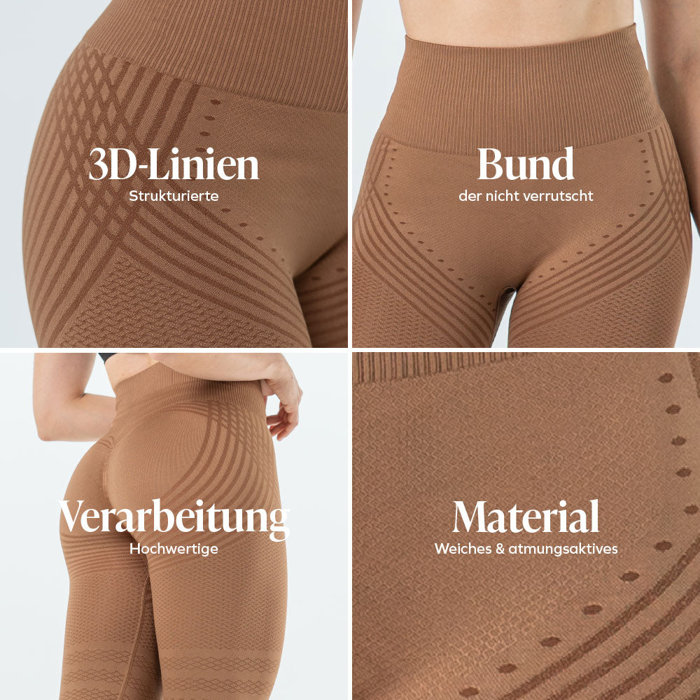3D-Leggings | Braun