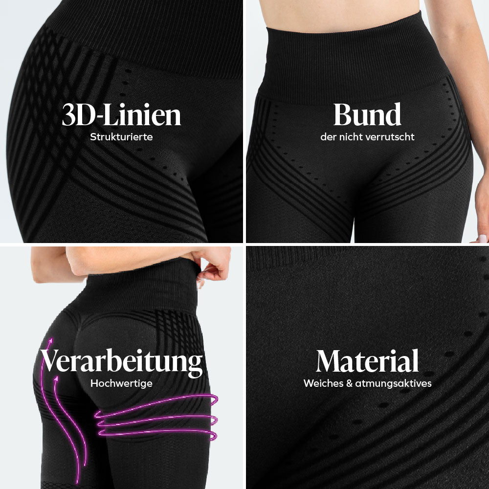 3D-Leggings | Schwarz