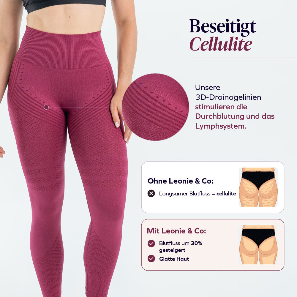 3D-Leggings | Bordeauxrot