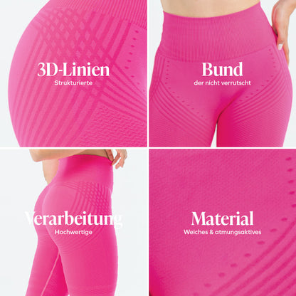 3D-Leggings | Rosa