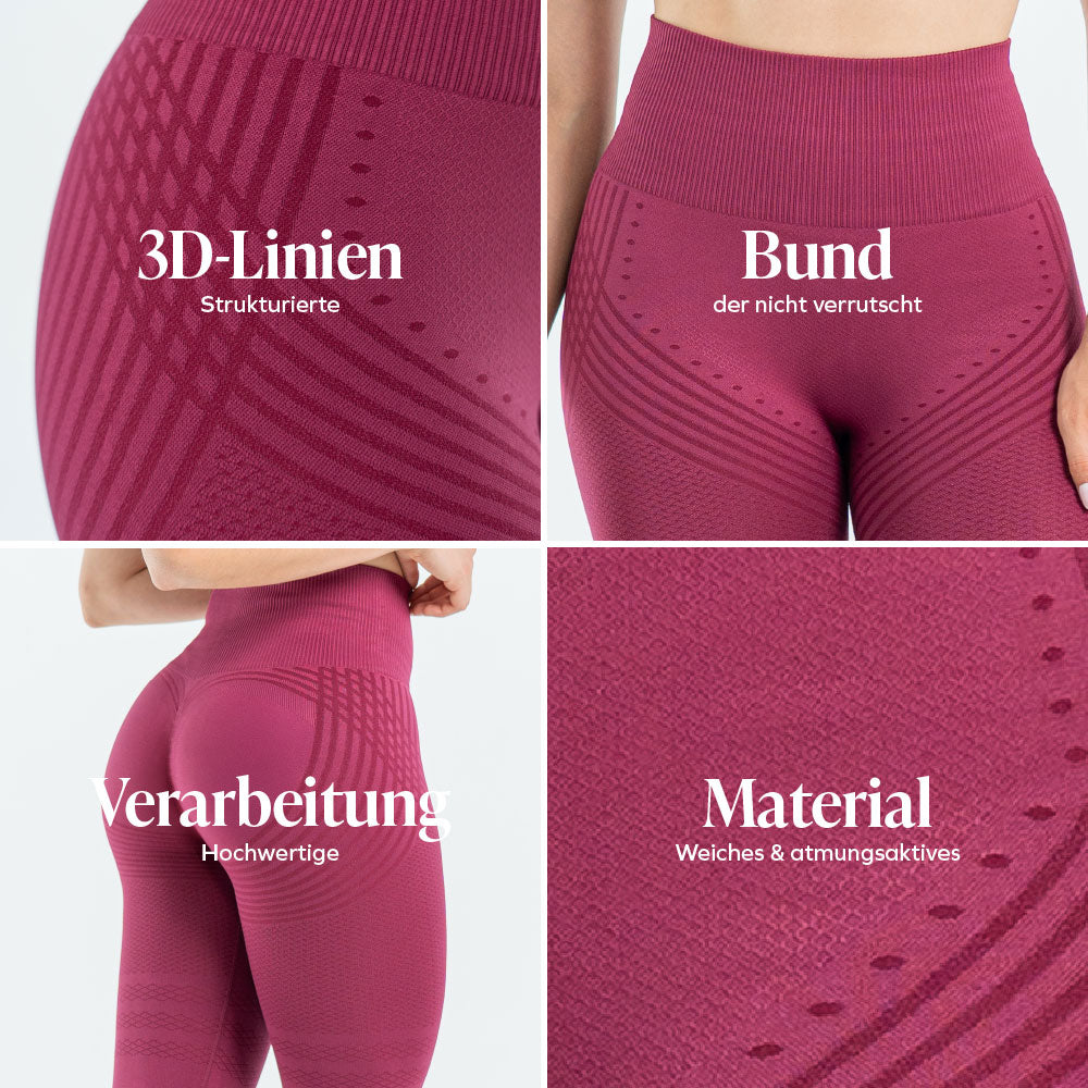 3D-Leggings | Bordeauxrot