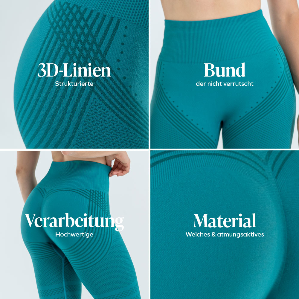 3D-Leggings | Pfauengrün