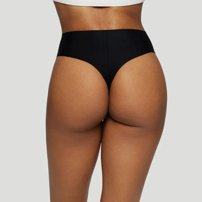 Tanga mit hoher Taille Schwarz (3er-Pack)
