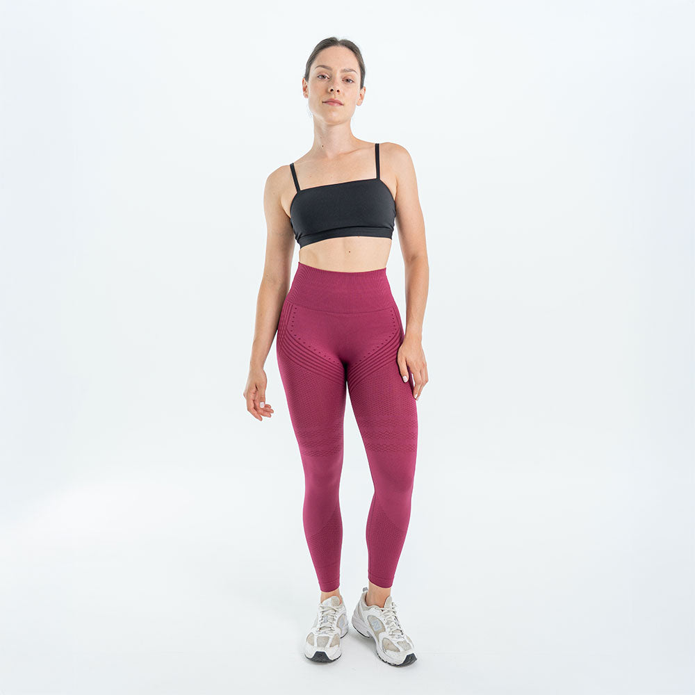 3D-Leggings | Bordeauxrot