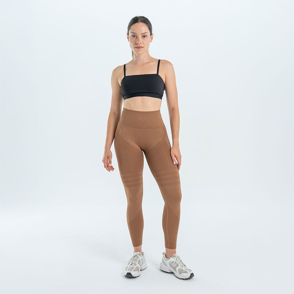 3D-Leggings | Braun