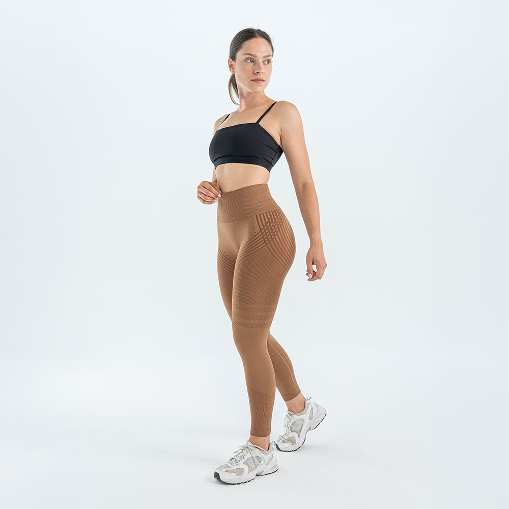 3D-Leggings | Braun