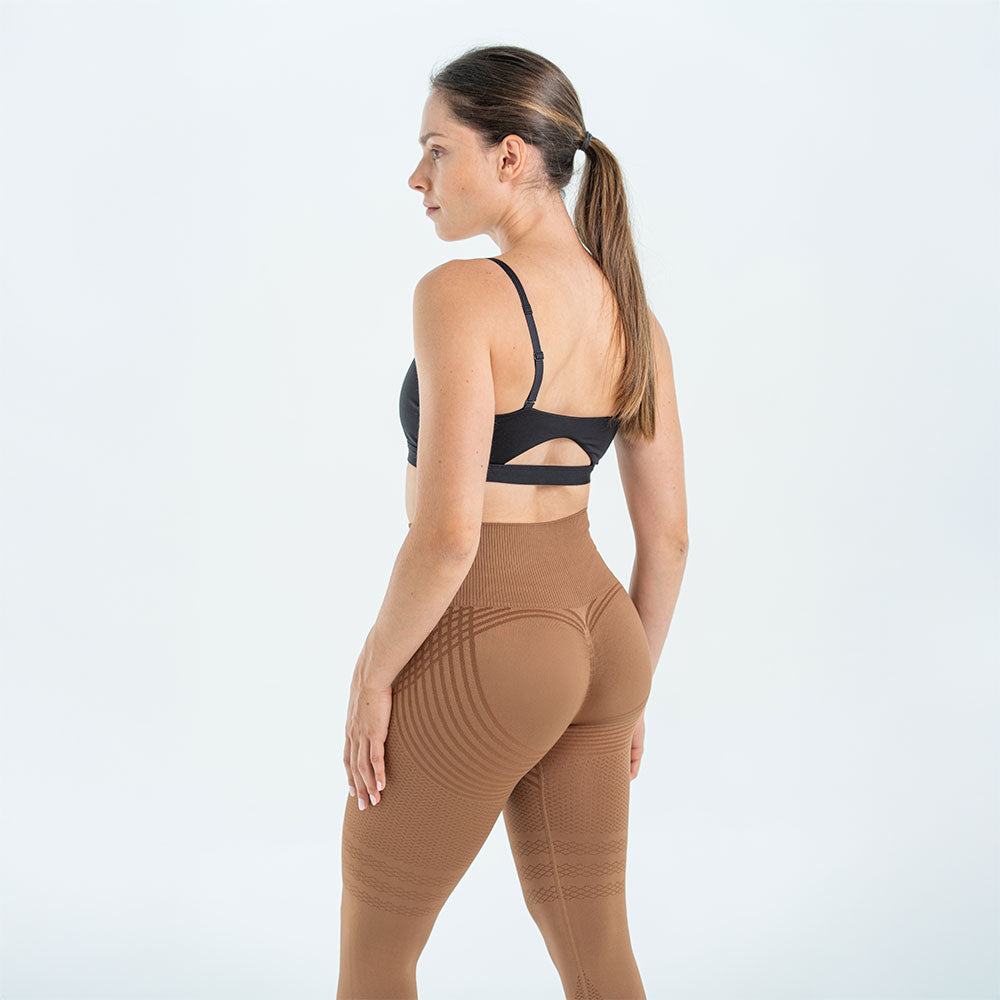 3D-Leggings | Braun