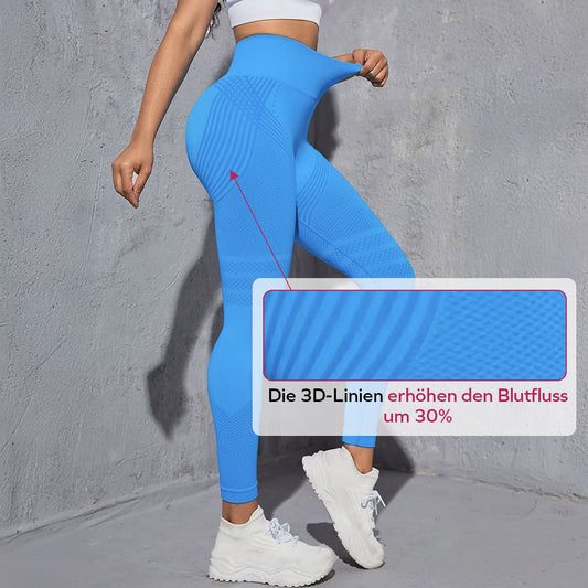 3D-Leggings | Blau